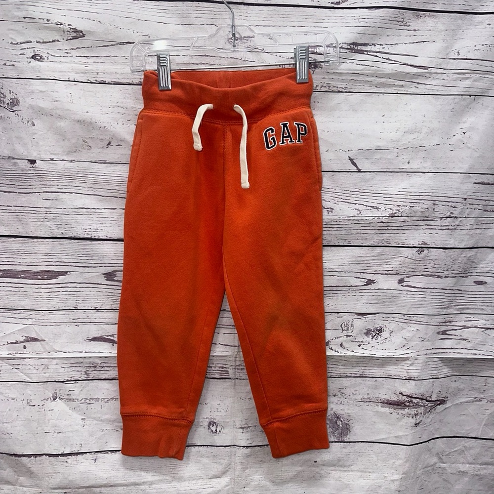 Gap Kids Boys Orange Logo Sweatpants Size XS(4-5)